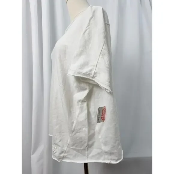 NWT! Free People Women's Slam Dunk Tee White SMALL - Picture 7 of 12